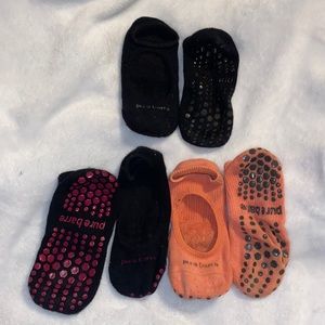 Set of 3 Pure Barre Mary Jane style grippy socks
